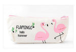 Fresh Pink Flamingo Canvas Pencil Case Storage Organizer Pen Bags Pouch Pencil Bag School Supply Stationery