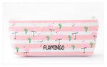 Fresh Pink Flamingo Canvas Pencil Case Storage Organizer Pen Bags Pouch Pencil Bag School Supply Stationery
