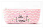 Fresh Pink Flamingo Canvas Pencil Case Storage Organizer Pen Bags Pouch Pencil Bag School Supply Stationery